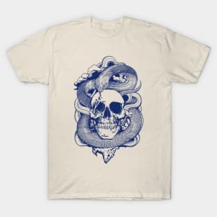 Skull Snake Illustration T-Shirt